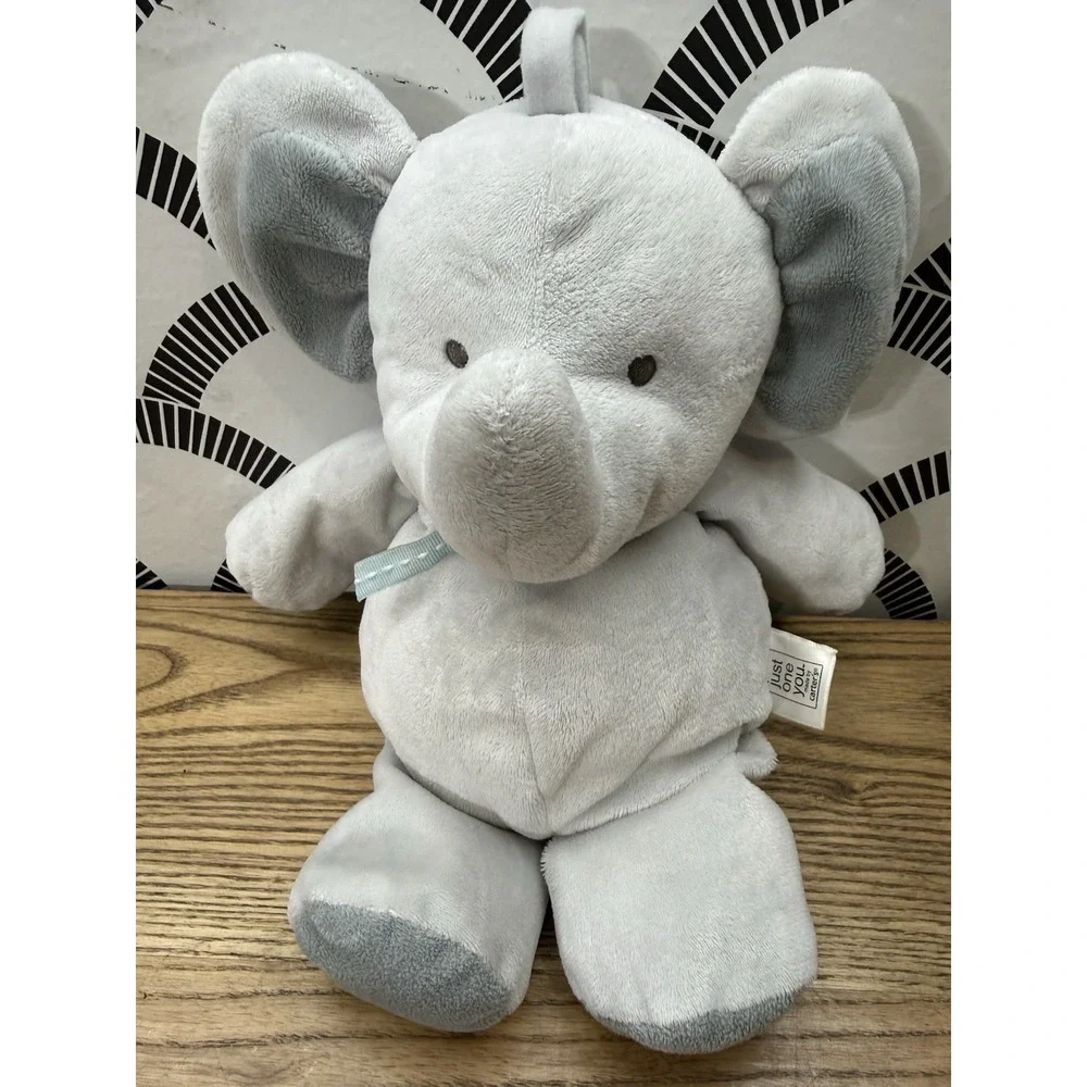 Carter's Just One You Gray Elephant Plush Musical Pull Crib‎ Toy Brahms Lullaby
